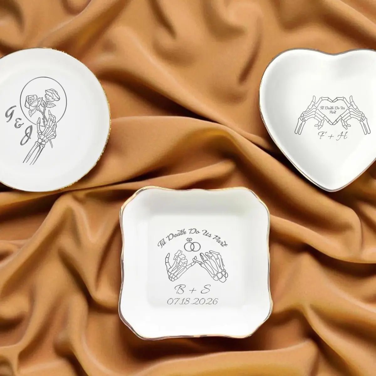 Skeleton Hands Ring Dish, Gothic Jewelry Tray, Spooky Halloween Trinket Dish, Dark Aesthetic Ring Holder, Gothic Decor Gift A
