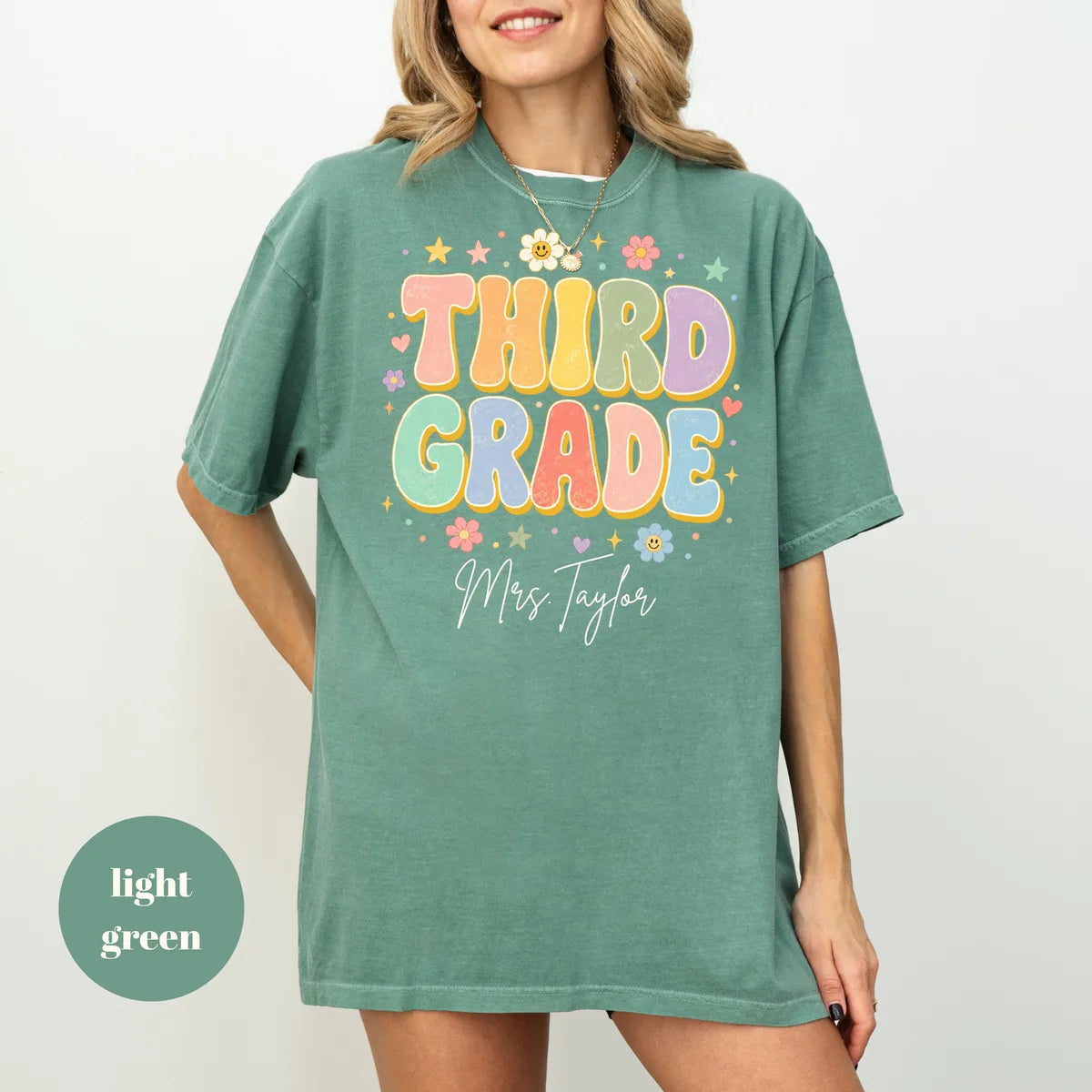 Comfort Colors 1717 T-shirt with Third Grade Teacher design alternate view view 2