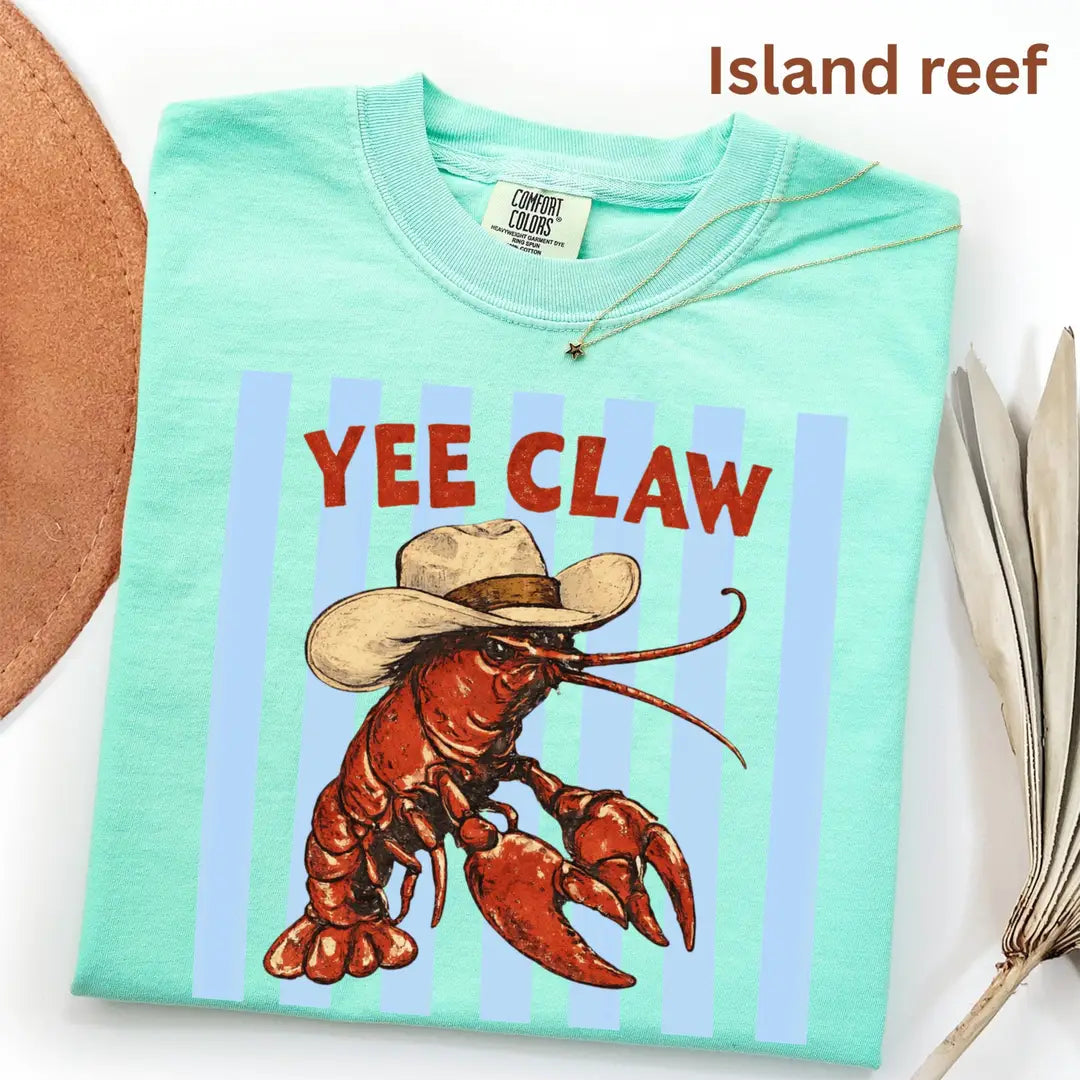 Island Reef Comfort Colors 1717 T-shirt with Lobster design, alternate product view.