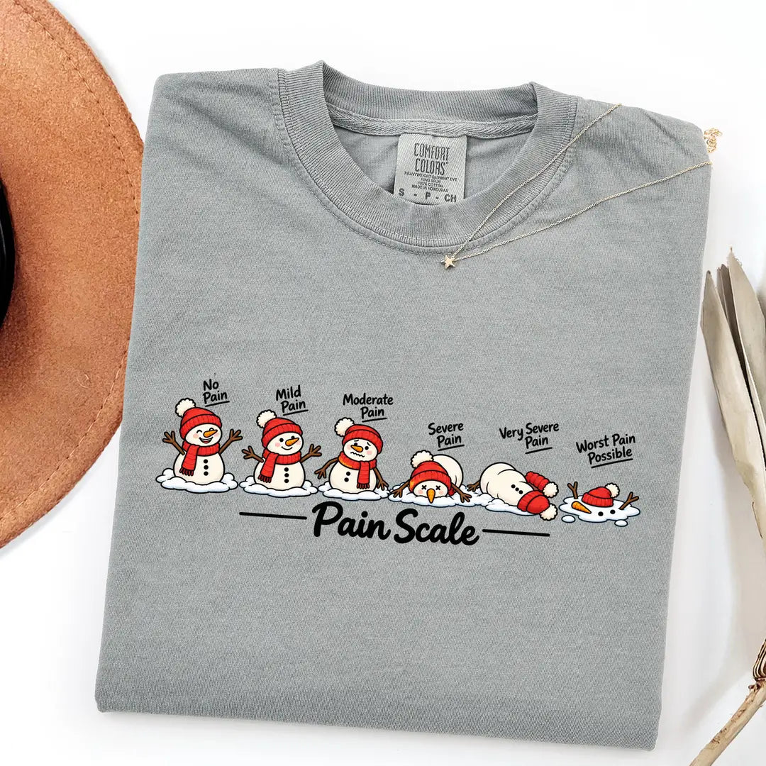 Comfort Colors 1717 T-shirt with Christmas Pain Scale design alternate view view 6