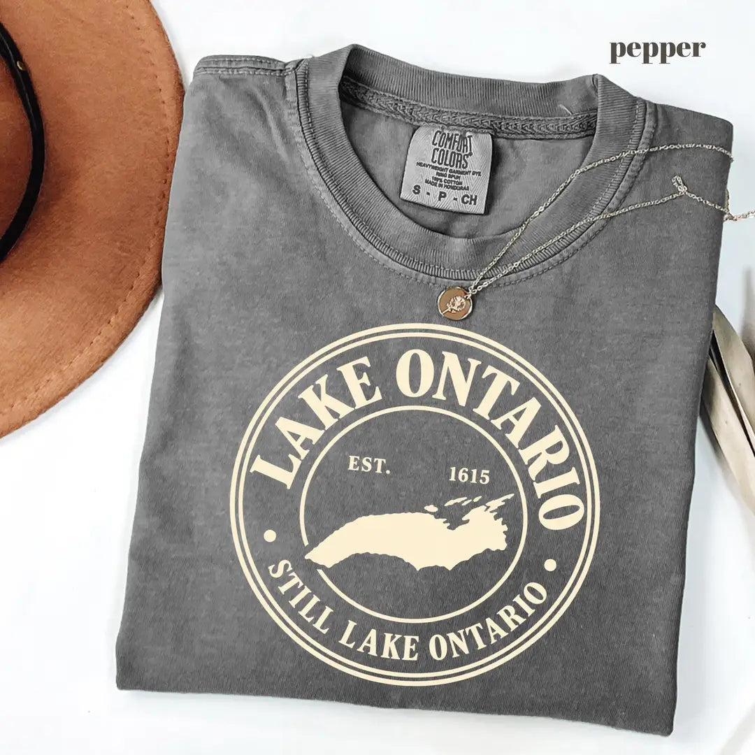 Pepper Comfort Colors 1717 T-shirt with Lake Ontario design