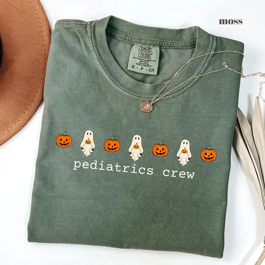 Moss Comfort Colors 1717 T-shirt with Pediatrics Crew design