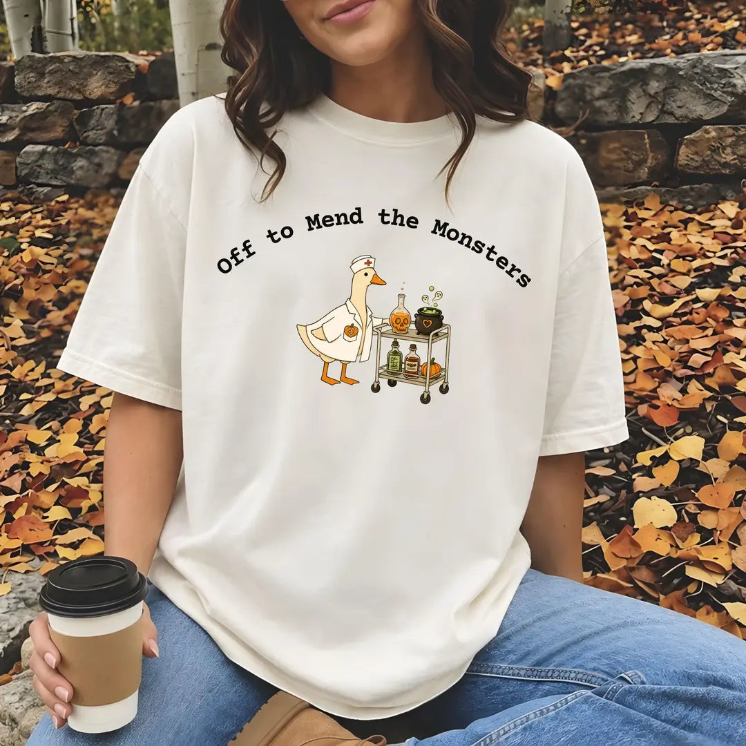 Comfort Colors 1717 T-shirt with Off to Mend the Monsters design alternate view