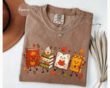 Espresso Comfort Colors 1717 T-shirt with Cozy Book Lover Doodle design