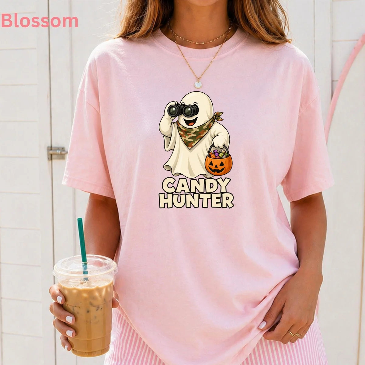 Candy Hunter Camo Halloween Comfort Colors T-Shirt alternate product view.