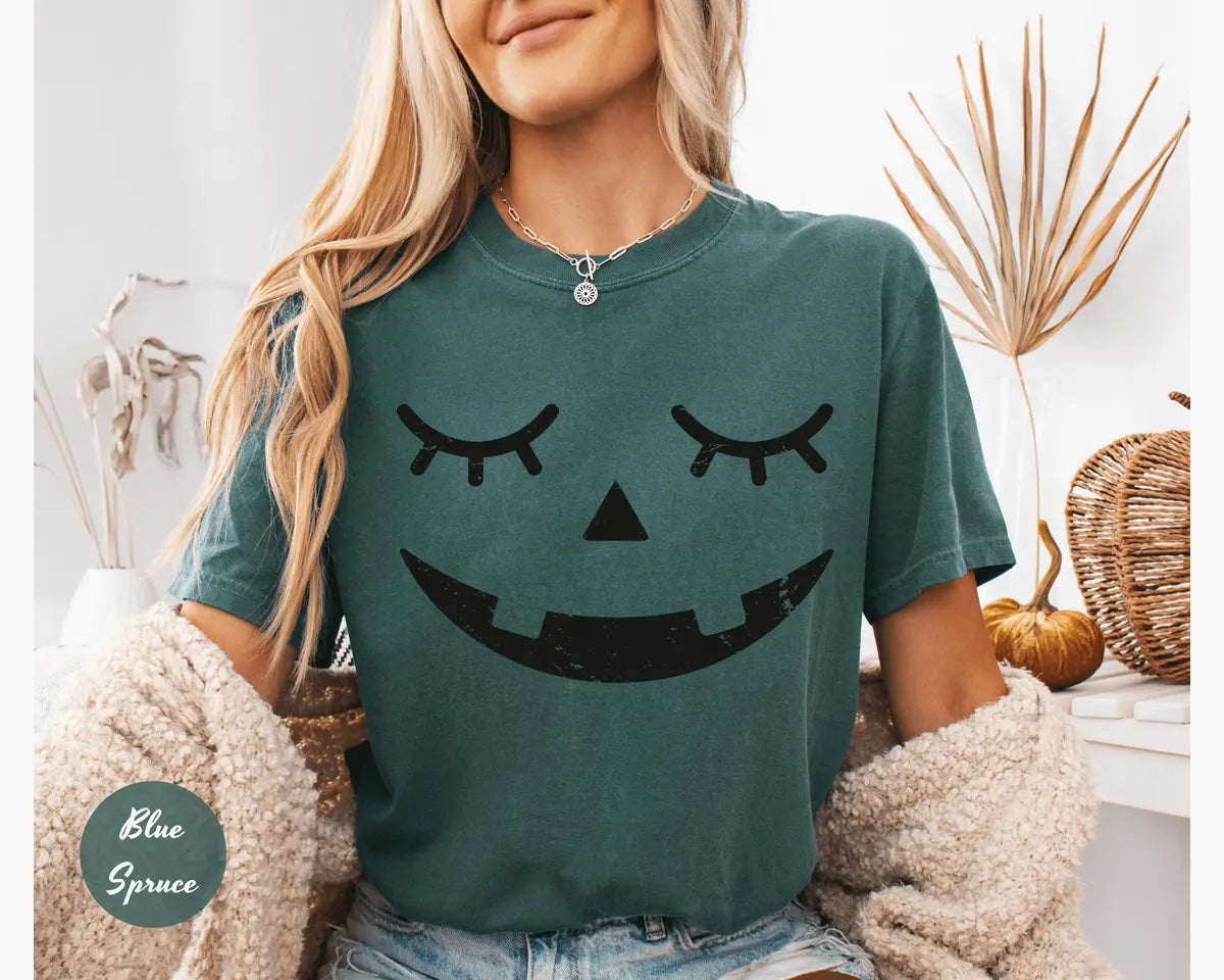 Comfort Colors 1717 T-shirt with Retro Pumpkin Face design alternate view view 5