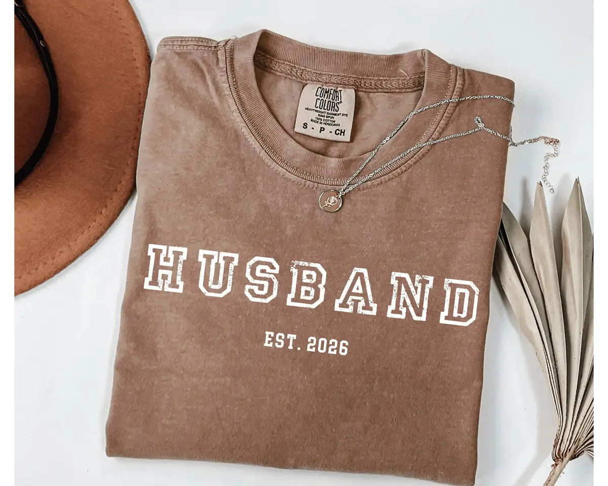 Comfort Colors 1717 T-shirt with Husband and Wife Est Year Matching design alternate view view 2