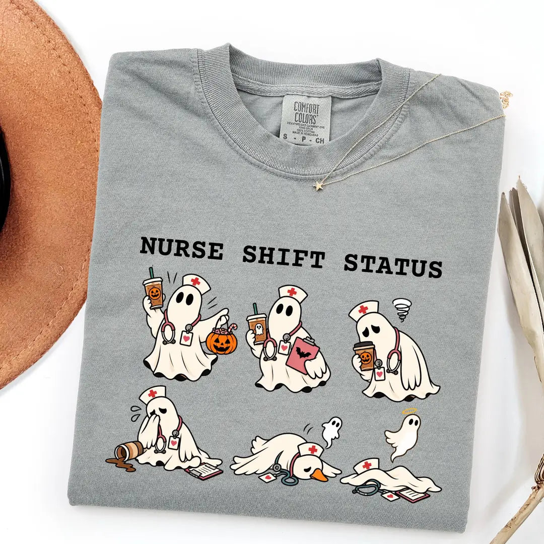Comfort Colors 1717 T-shirt with Ghost Nurse Halloween design alternate view view 8