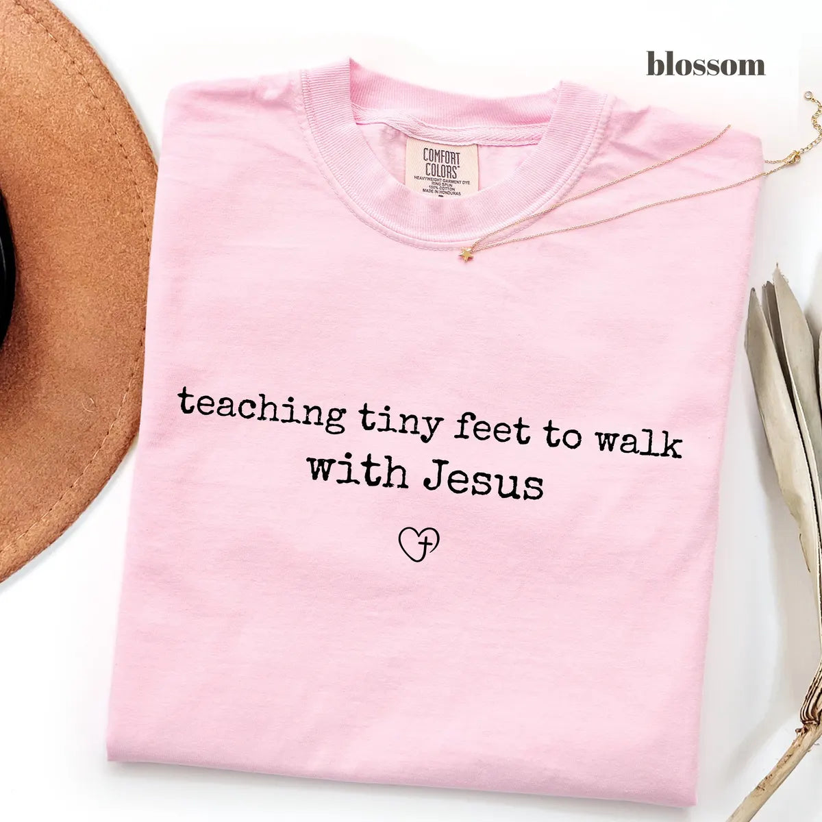 Blossom Comfort Colors 1717 T-shirt with Christian Teacher design