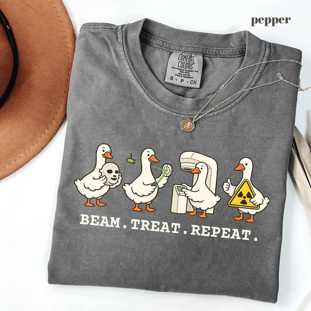 Pepper Comfort Colors 1717 T-shirt with Beam Treat Repeat design view 2