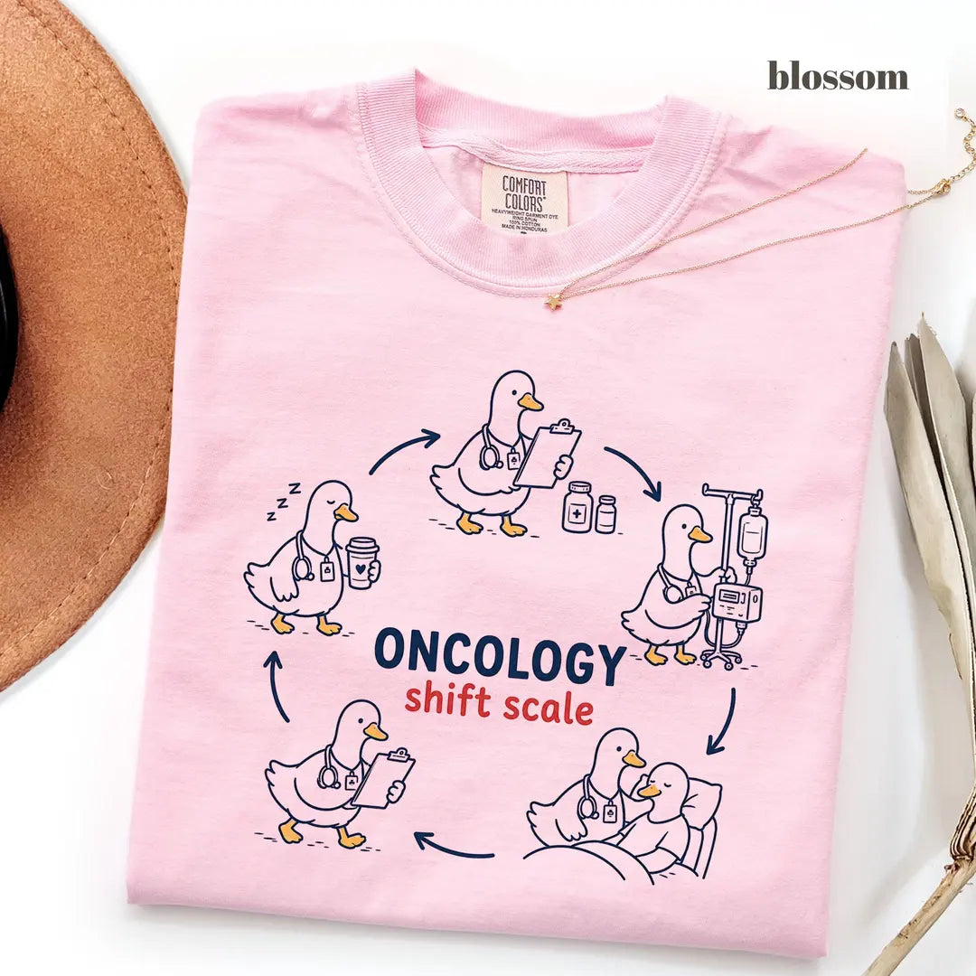 Blossom Comfort Colors 1717 T-shirt with Oncology Nurse design
