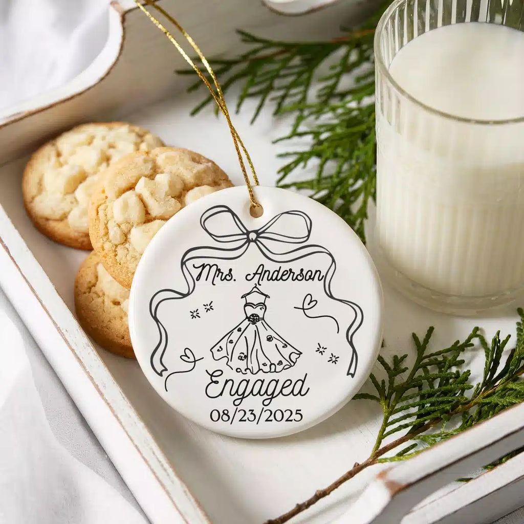 engaged ornament lifestyle cookies milk
