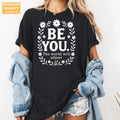 Black Comfort Colors 1717 T-shirt with Be You The World Will Adjust design, alternate product view.