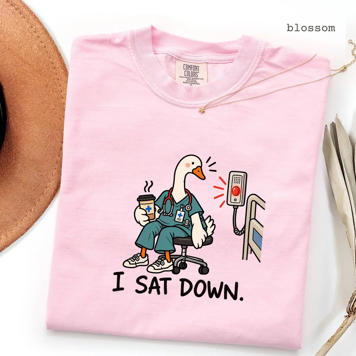 Blossom Comfort Colors 1717 T-shirt with Nurse Humor design