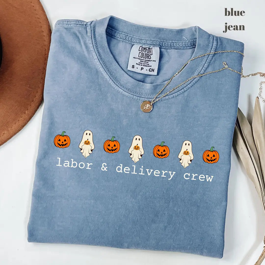 Blue Jean Comfort Colors 1717 T-shirt with L&D Nurse design