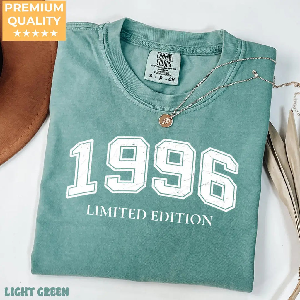 Comfort Colors 1717 T-shirt with Birth year design, alternate product view.