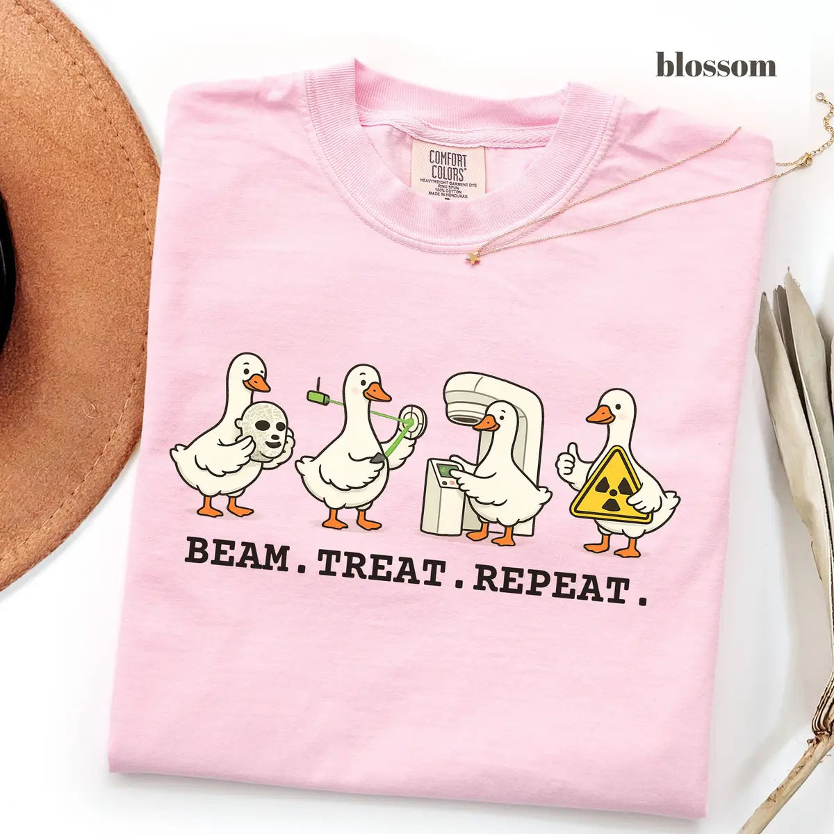 Blossom Comfort Colors 1717 T-shirt with Beam Treat Repeat design
