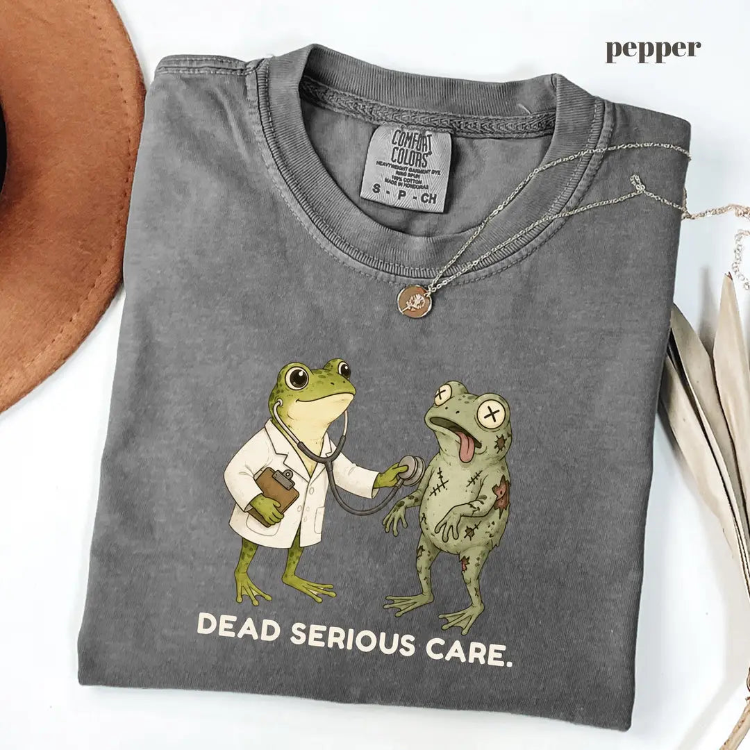 Pepper Comfort Colors 1717 T-shirt with Dead Serious Care design