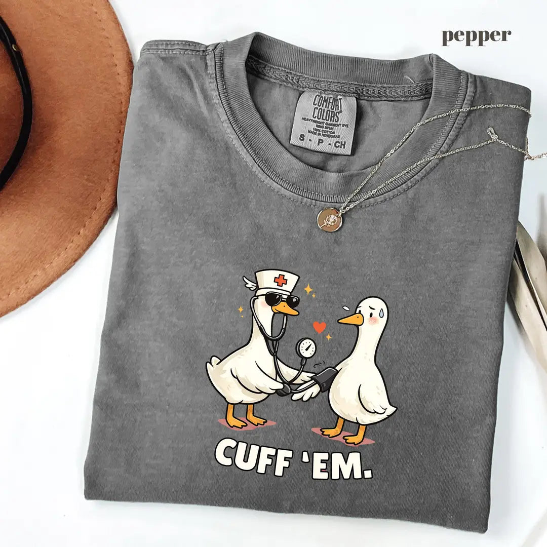 Pepper Comfort Colors 1717 T-shirt with Funny Goose Nurse design