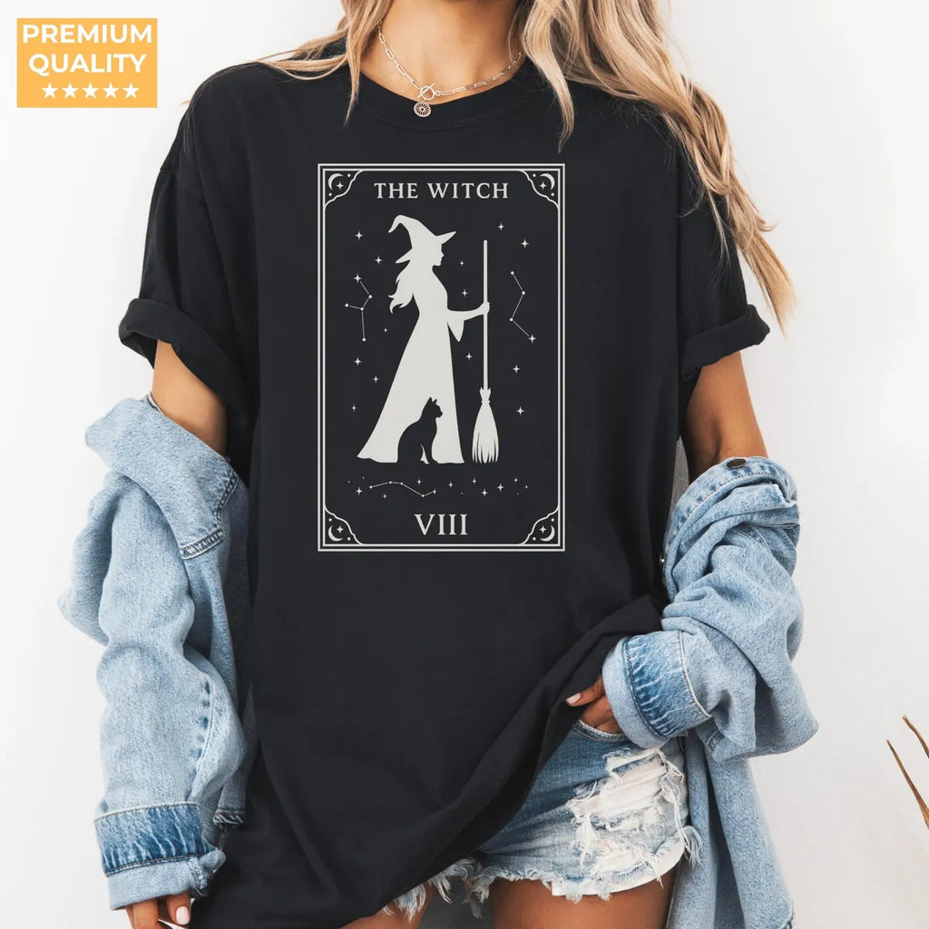 Witch Comfort Colors T-Shirt alternate product view in Black.