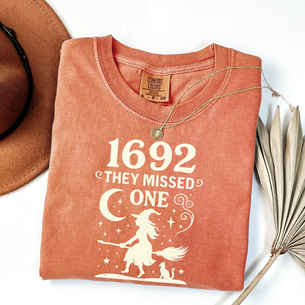 Salem Witch Comfort Colors T-Shirt alternate product view.