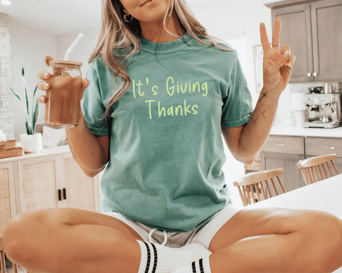 Comfort Colors 1717 T-shirt with Thanksgiving Gen Z Funny Phrase design alternate view