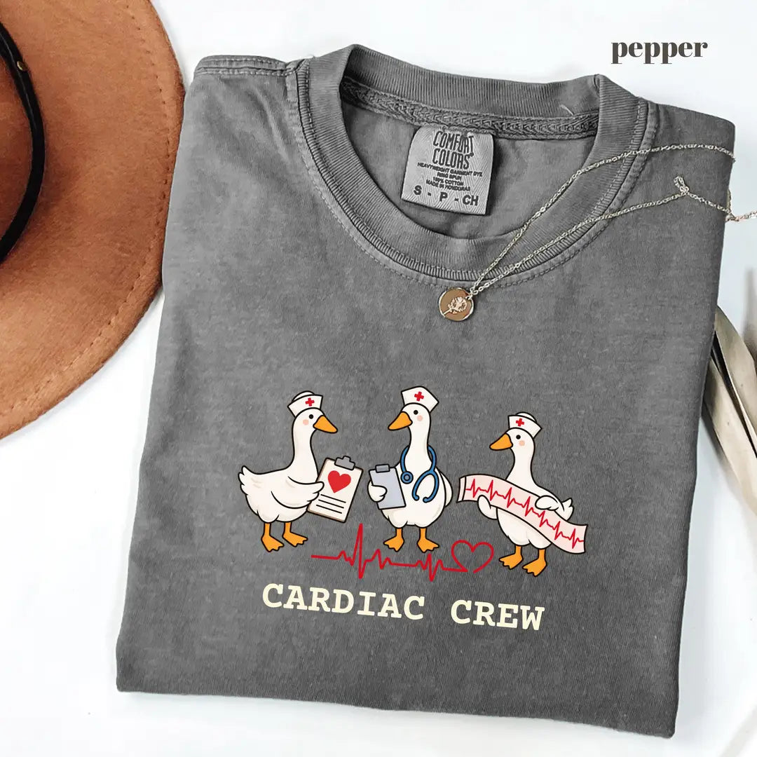 Pepper Comfort Colors 1717 T-shirt with Cardiac Nurse design