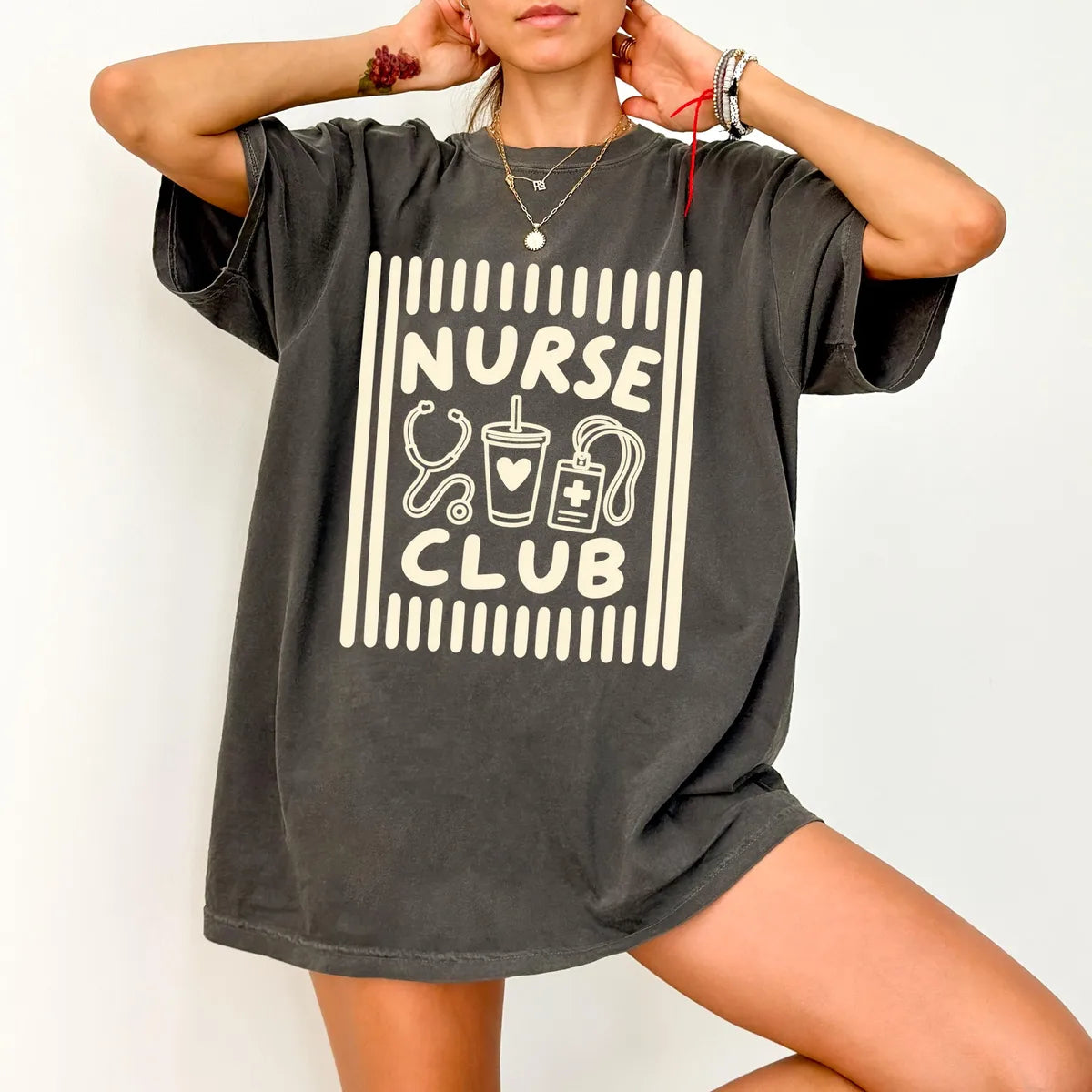 Comfort Colors 1717 T-shirt with Nurse Club design alternate view view 5