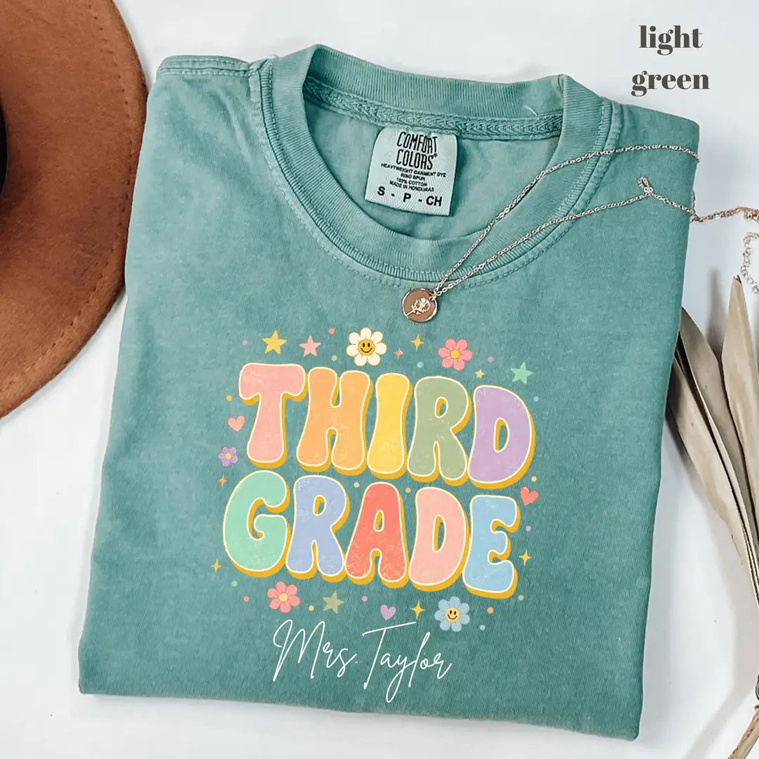 Comfort Colors 1717 T-shirt with Third Grade Teacher design alternate view