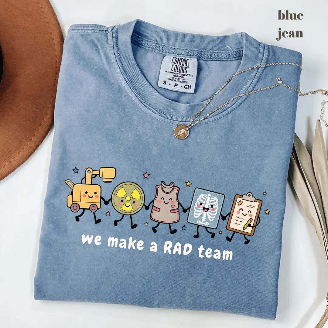 Blue Jean Comfort Colors 1717 T-shirt with Radiology Tech design