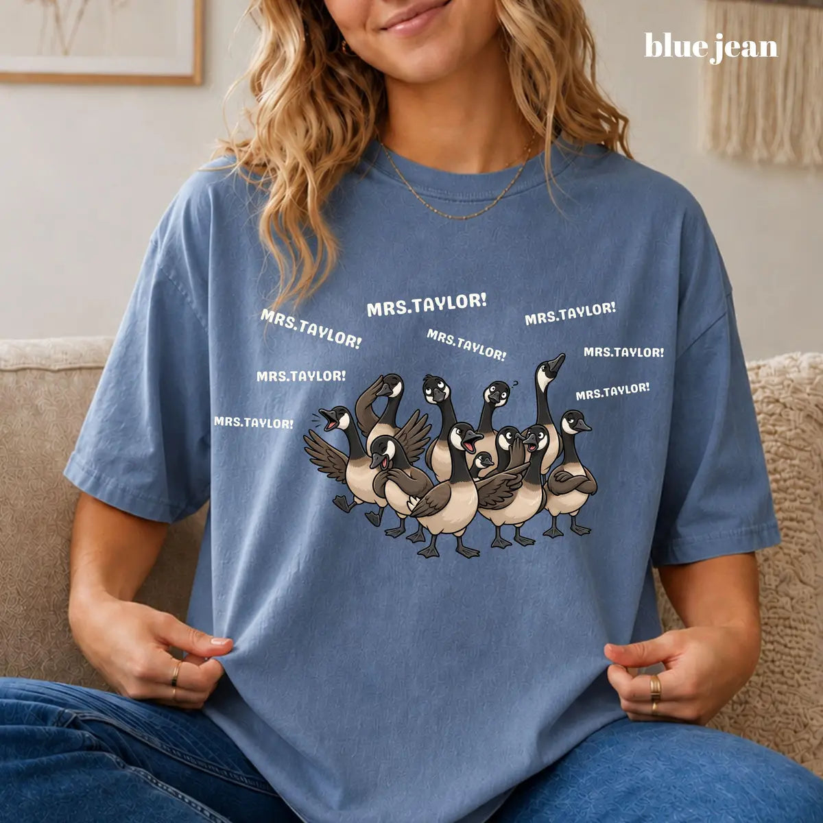 Blue Jean Comfort Colors 1717 T-shirt with Teacher design
