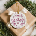 Personalized ceramic ornament featuring Fall I Turned 80.