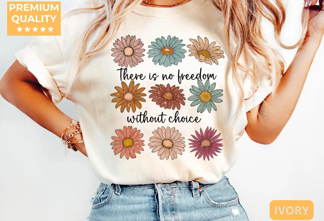 Ivory Comfort Colors 1717 T-shirt with Feminist design, alternate product view.