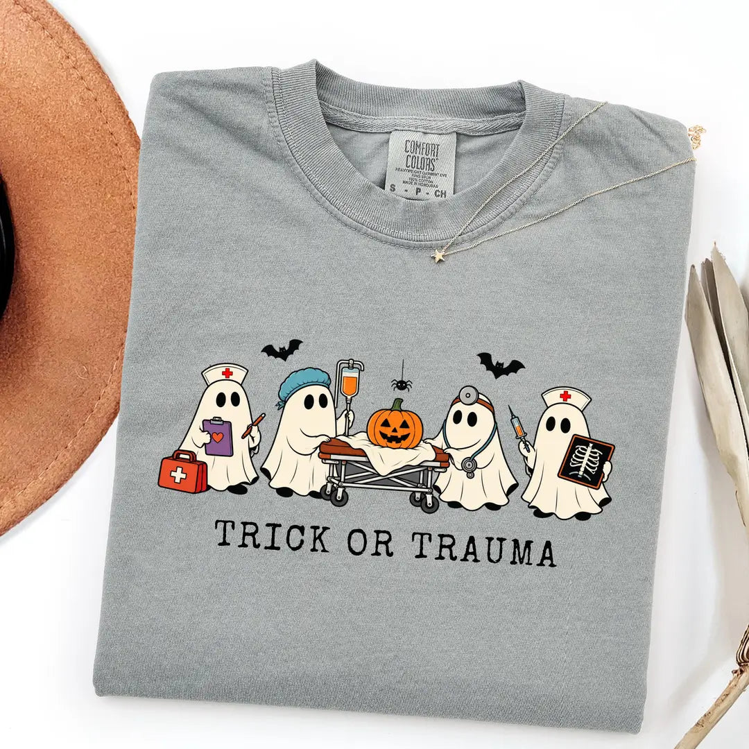 Comfort Colors 1717 T-shirt with Trick or Trauma Nurse design alternate view view 6