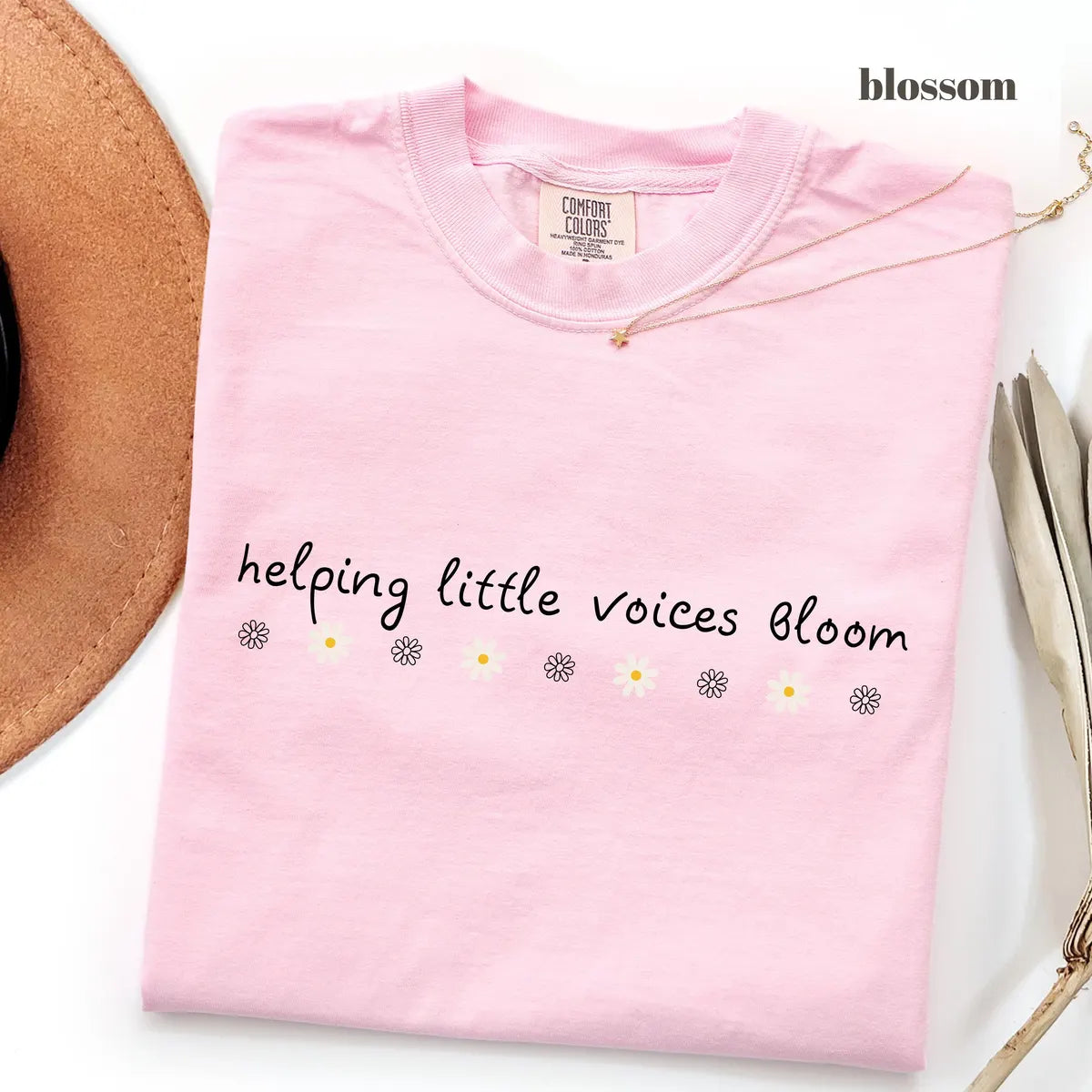Blossom Comfort Colors 1717 T-shirt with Speech Therapy design