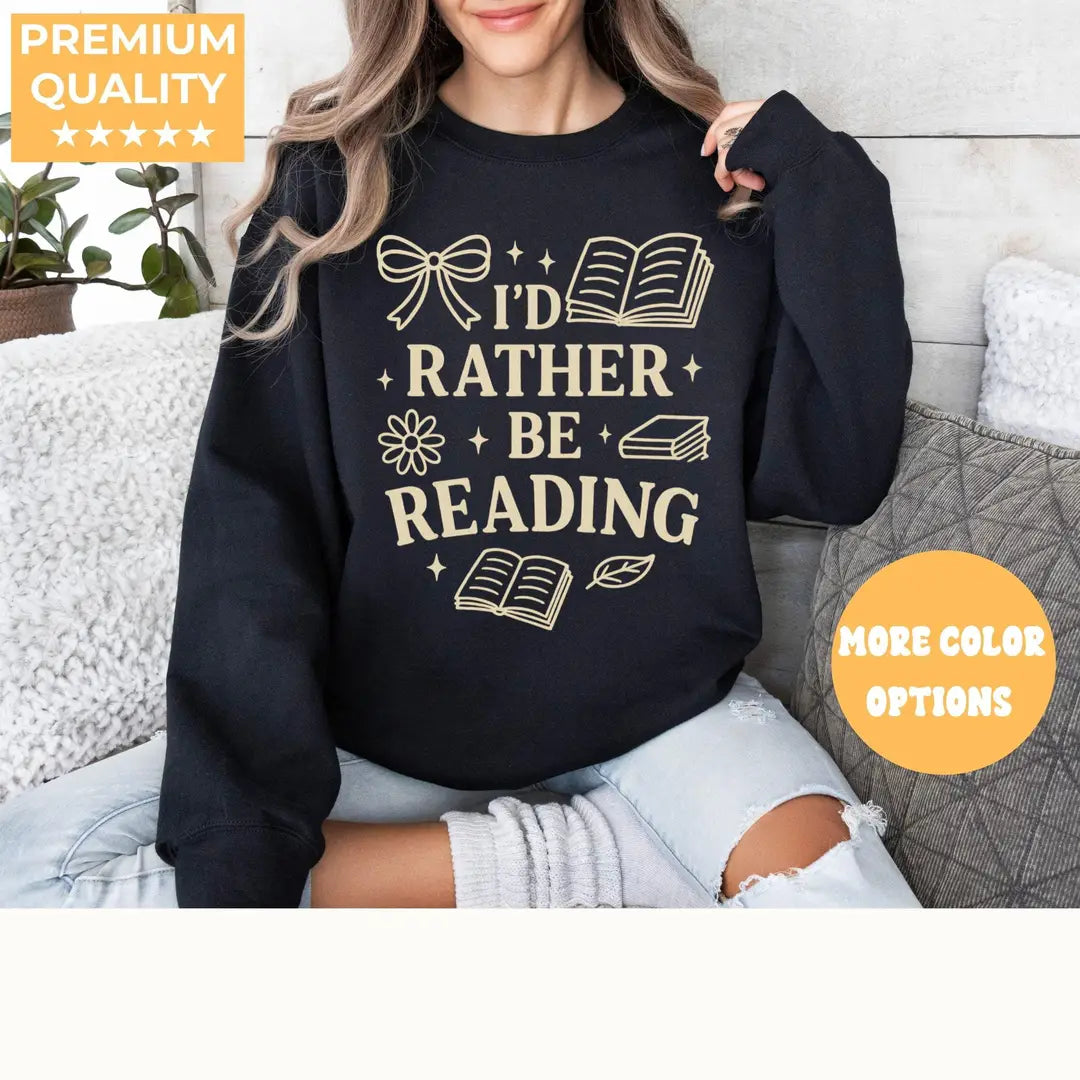 Crewneck sweatshirt with Women’s Reading design, alternate product view.