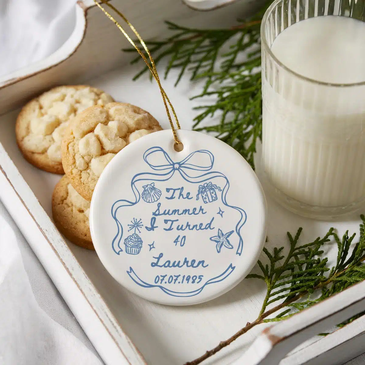summer i turned 40 ornament lifestyle cookies milk