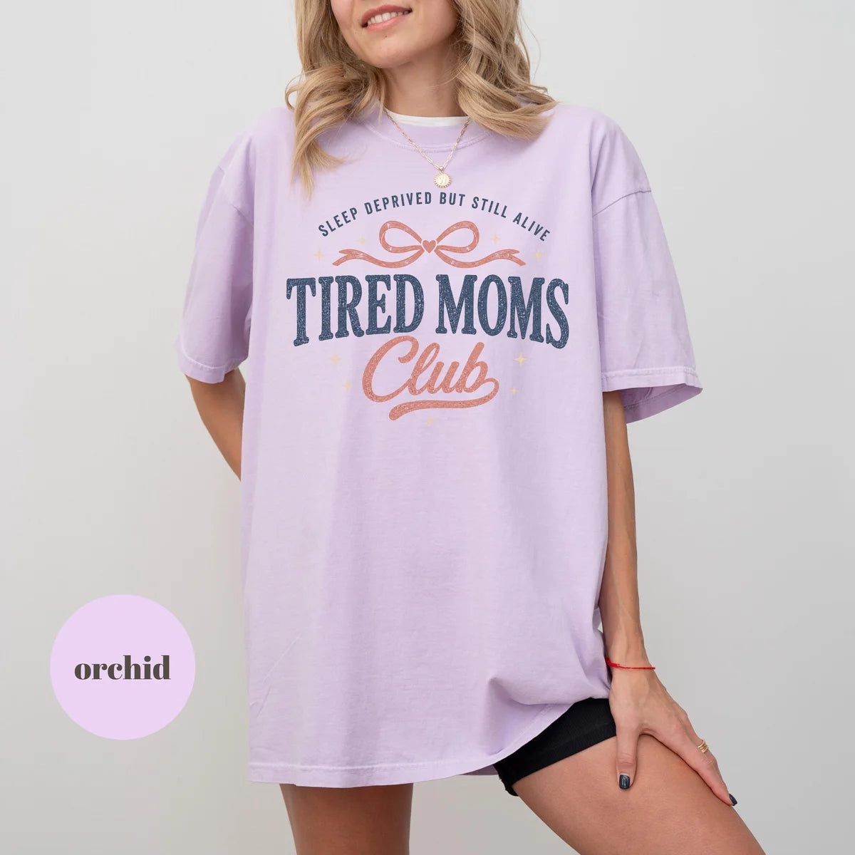 Comfort Colors 1717 T-shirt with Tired Moms Club design alternate view view 2