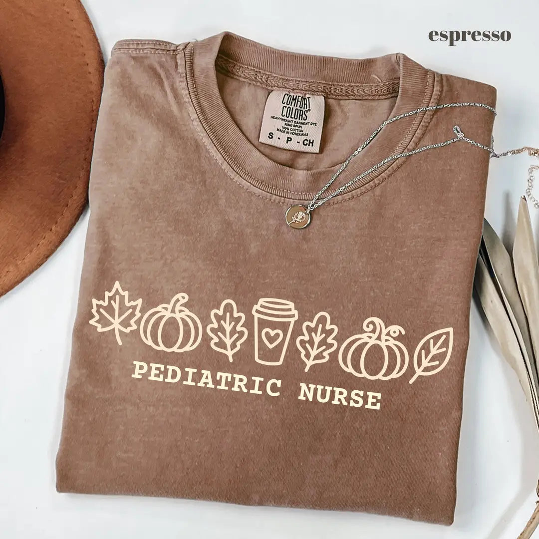 Espresso Comfort Colors 1717 T-shirt with Pediatric Nurse design