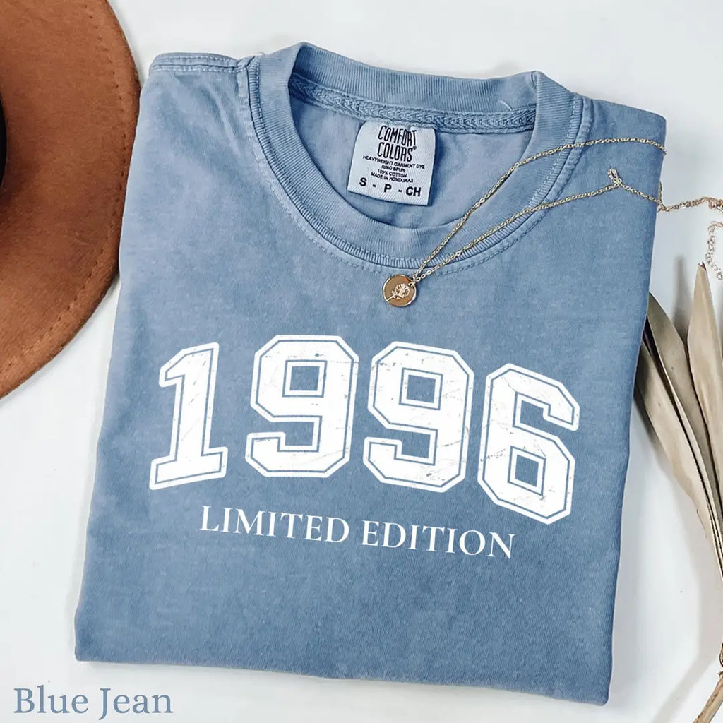 Comfort Colors 1717 T-shirt with Birth year design, alternate product view.