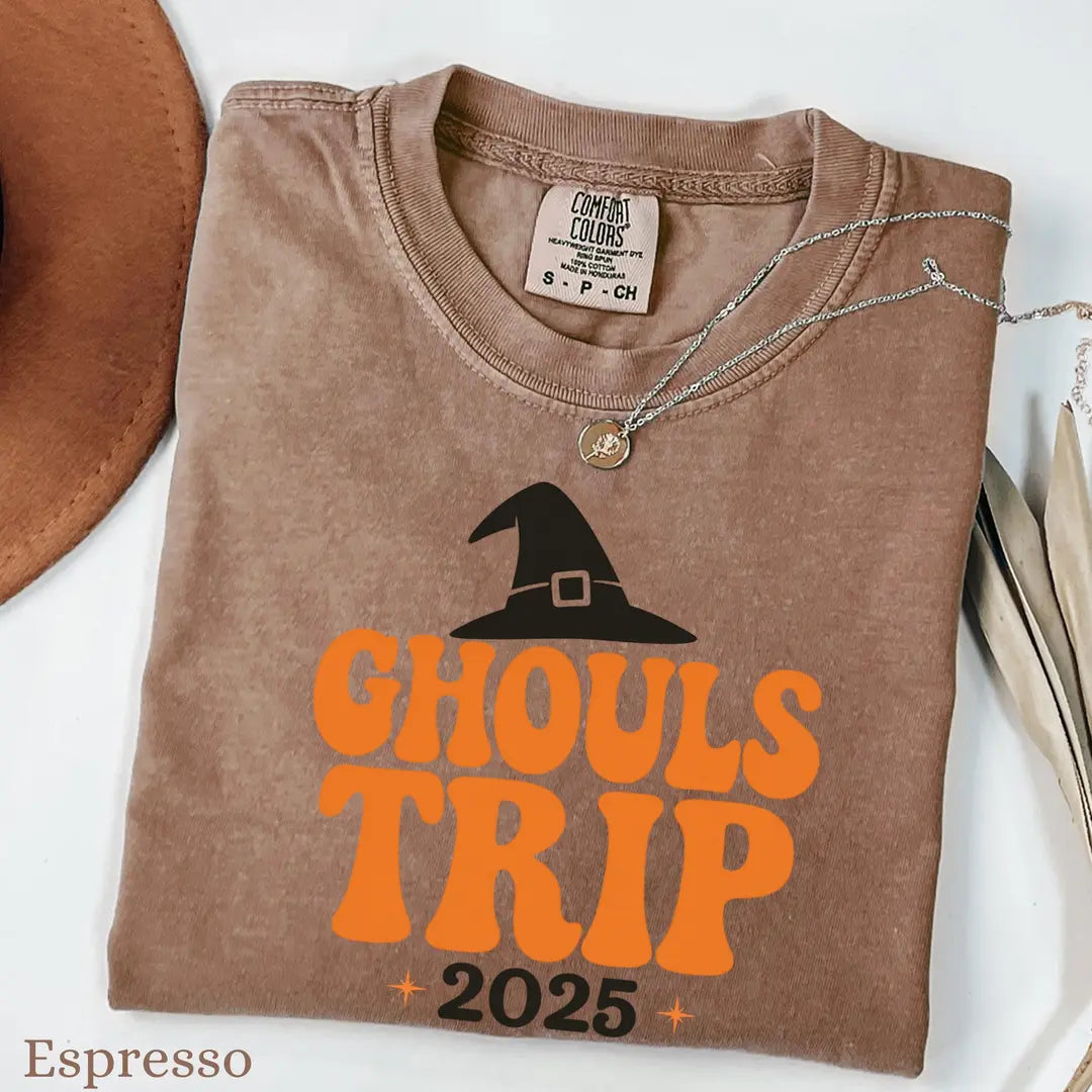 Girls Trip Comfort Colors T-Shirt alternate product view in Espresso.