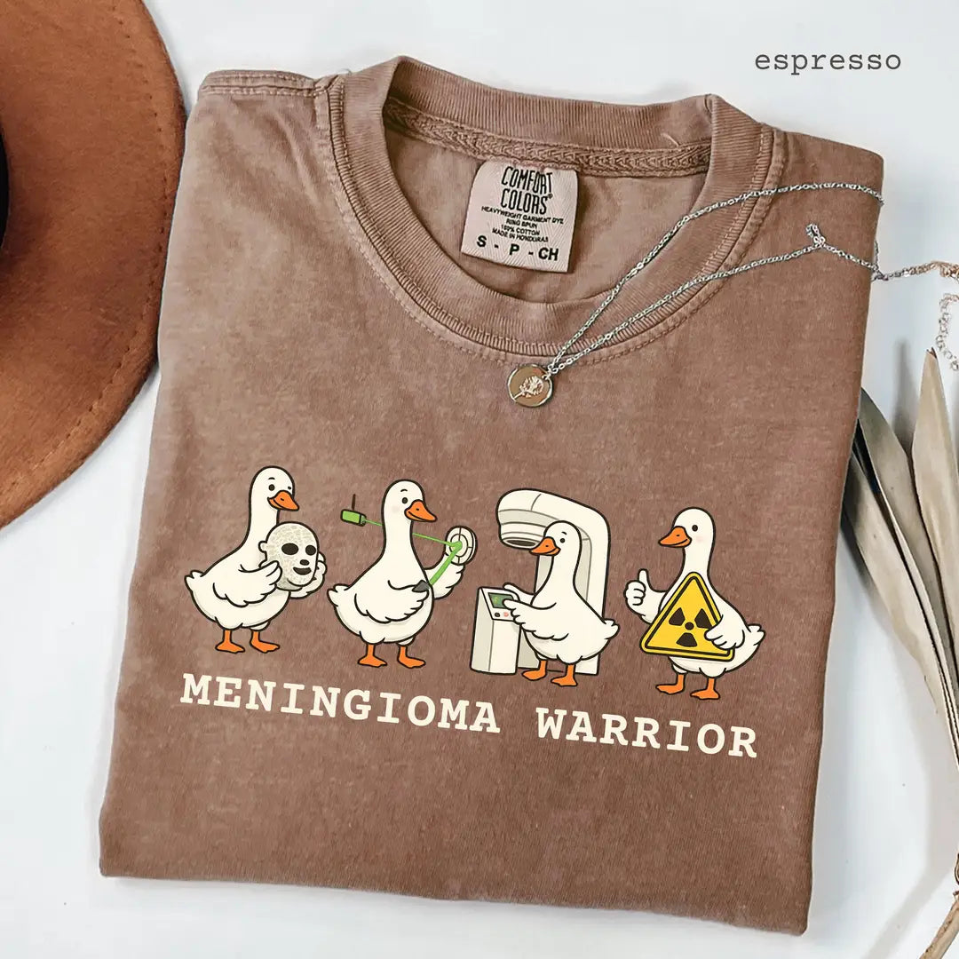 Espresso Comfort Colors 1717 T-shirt with Meningioma Warrior design
