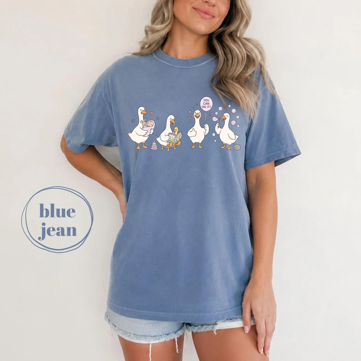 Blue Jean Comfort Colors 1717 T-shirt with Child Life Specialist design view 2