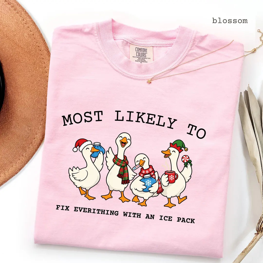 Blossom Comfort Colors 1717 T-shirt with School Nurse Christmas design