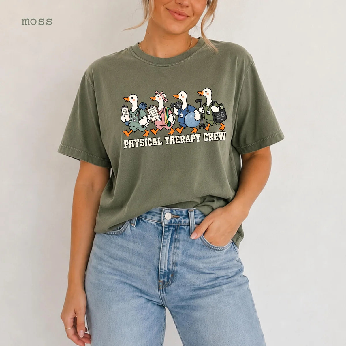 Moss Comfort Colors 1717 T-shirt with Physical Therapy design