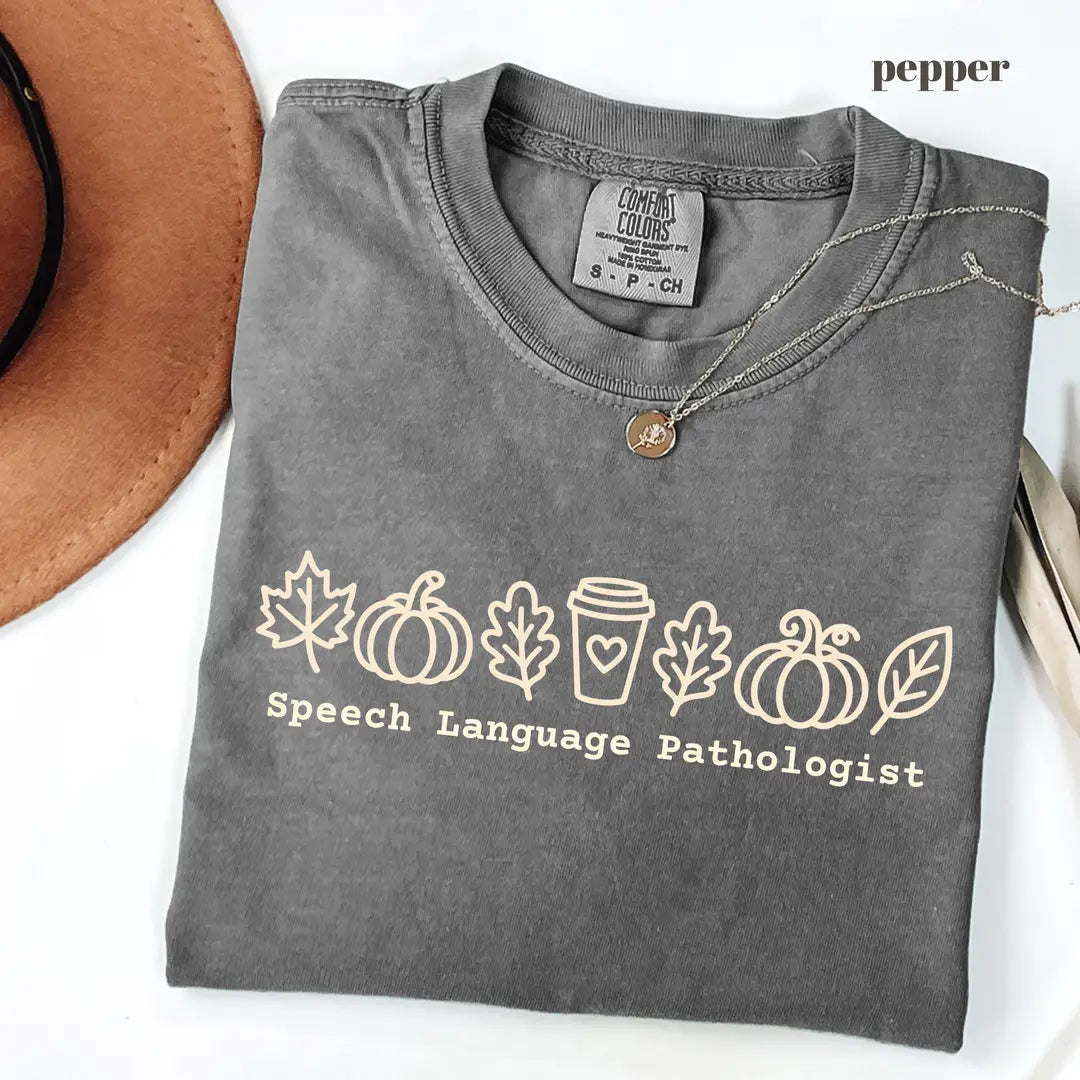 Pepper Comfort Colors 1717 T-shirt with Fall SLP design view 2