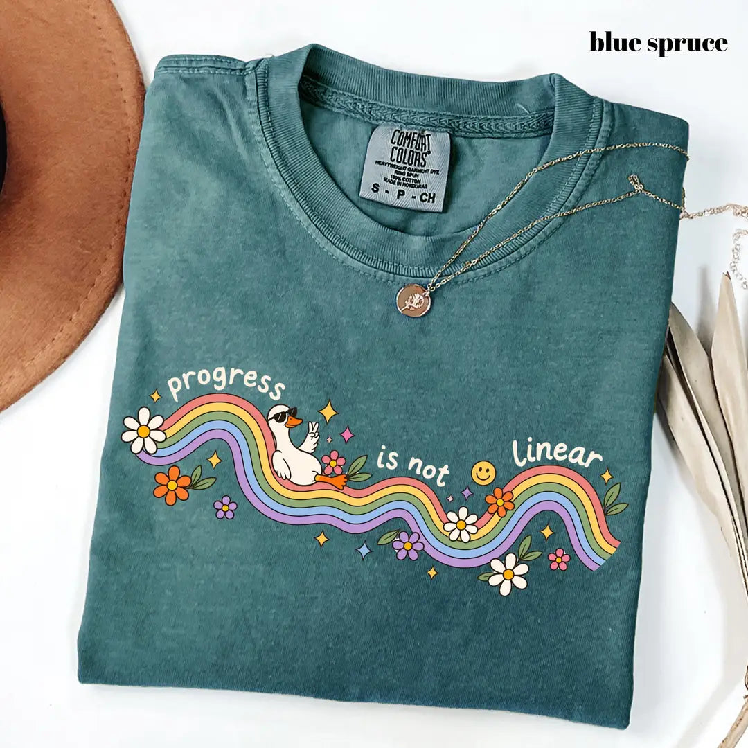 Comfort Colors 1717 T-shirt with Progress Is Not Linear design worn by a model