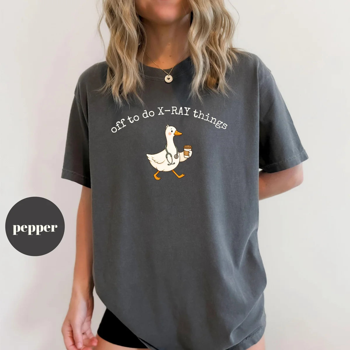 Comfort Colors 1717 T-shirt with Off To Do X-Ray Things design worn by a model view 2