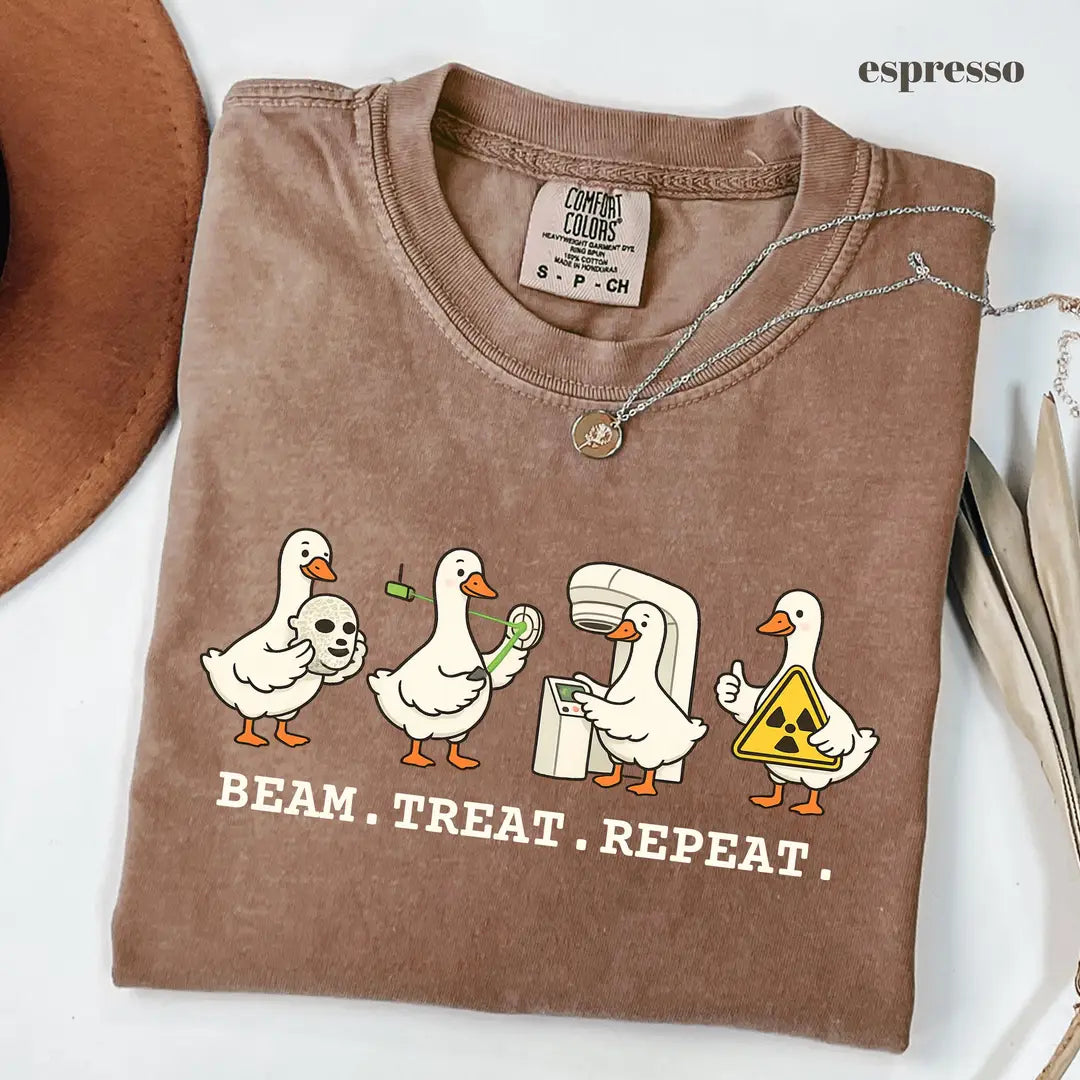 Espresso Comfort Colors 1717 T-shirt with Beam Treat Repeat design