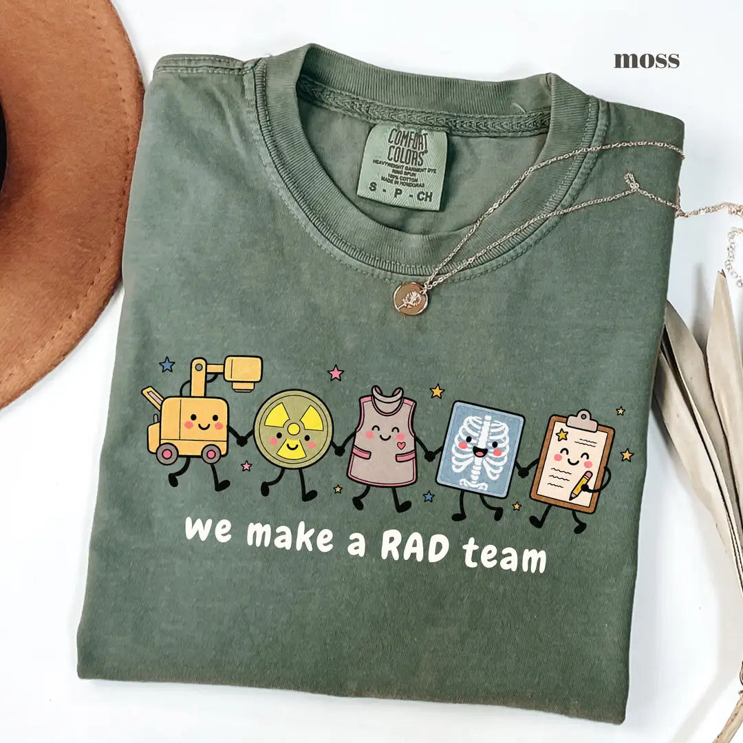 Moss Comfort Colors 1717 T-shirt with Radiology Tech design view 2